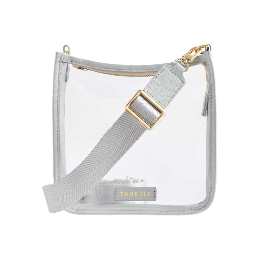 Clear Crossbody Bag in Light Gray